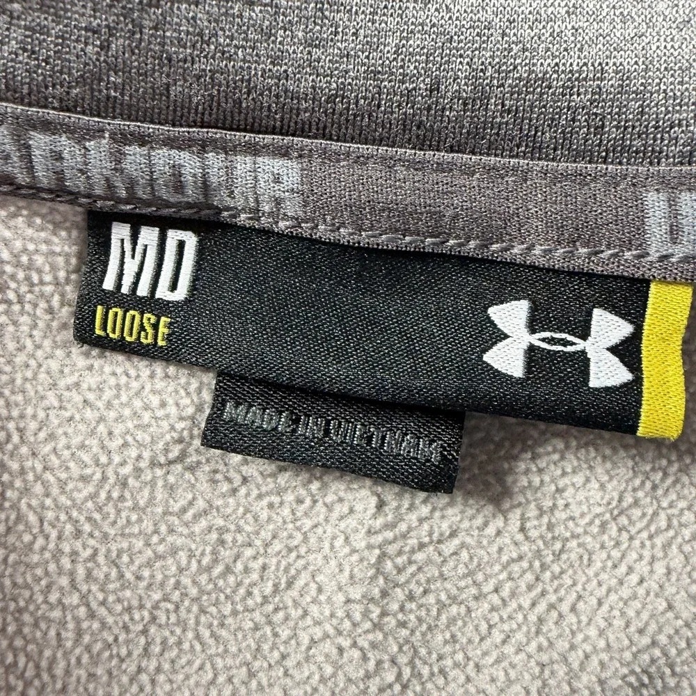 Under Armour Fleece Lined Compression Shirt Mens Medium Gray Loose Fit Baselayer
